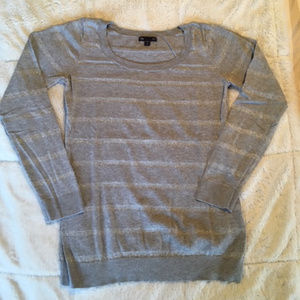 Gap Grey and Silver Striped Sweater